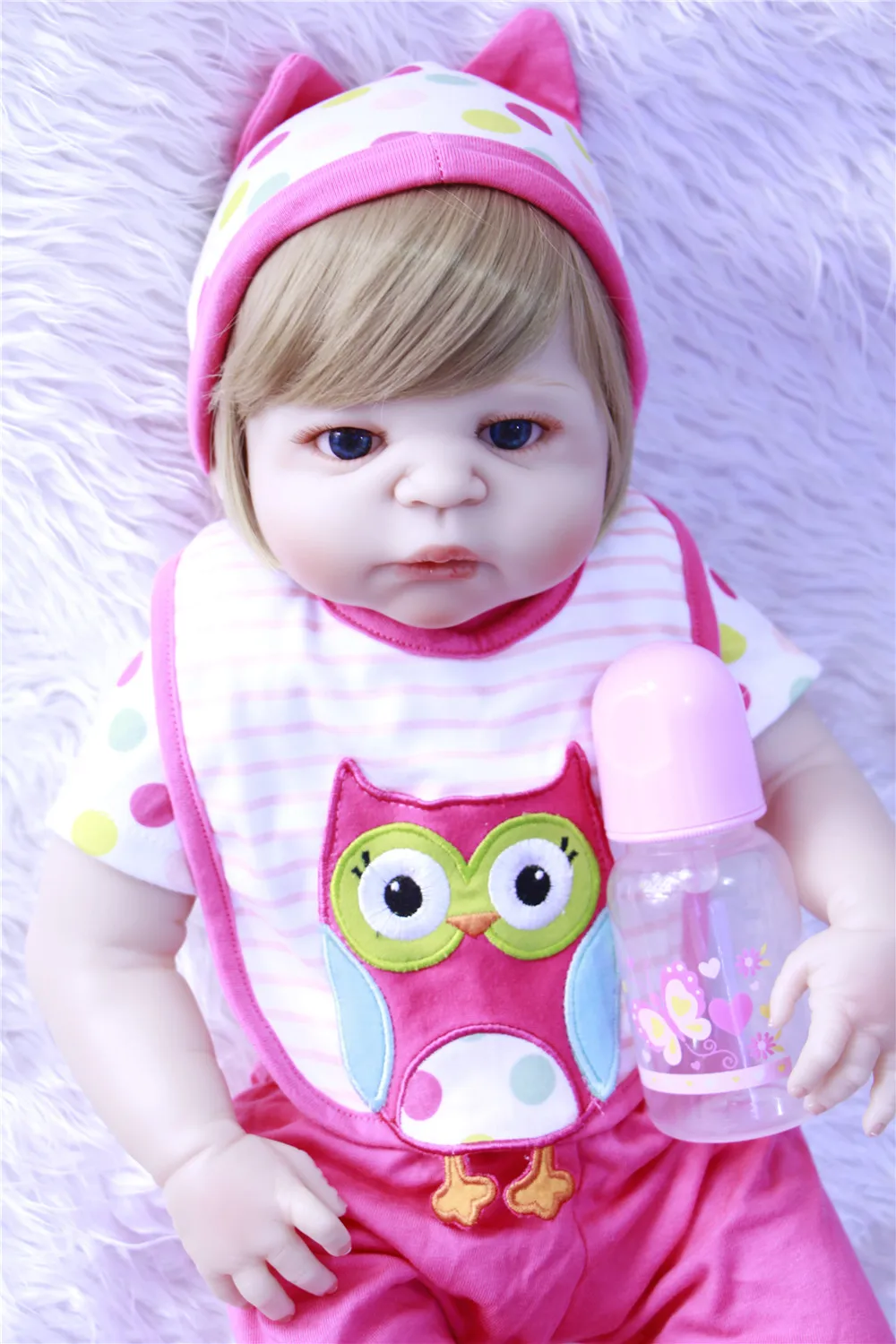 22 &quotreborn Baby Doll блонд кукла принцесса для девочек 55 см полный Силиконовый младенец