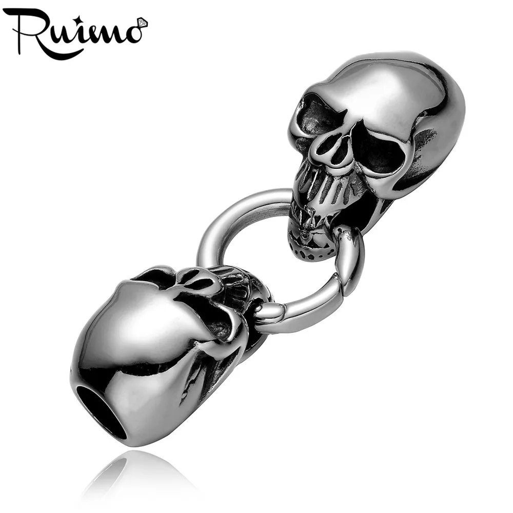 

RUIMO 316L Stainless steel Skull Connectors For Bracelet Making DIY Bracelets Jewelry Accessories High Polished Metal Findings
