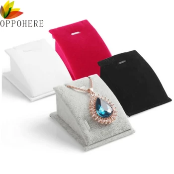 

Velvet Pendant Necklace Chain Jewelry Display Stand Holder Organizer Show Rack