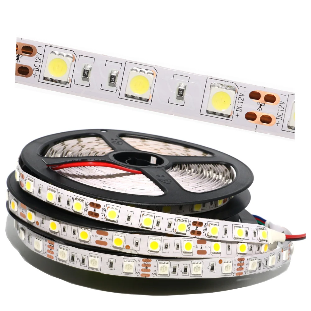 5050SMD светодиодный светильник 60 Светодиодный s/M RGB Светодиодная лента e гибкая светодиодная лента 12 В постоянного тока праздничное Рождественское украшение неводостойкое