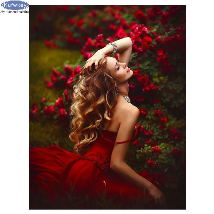 

Diamond Embroidery people flowers DIY Diamond Painting Cross Stitch Kits woman portrait 5D Mosaic Decor Full square Rhinestone