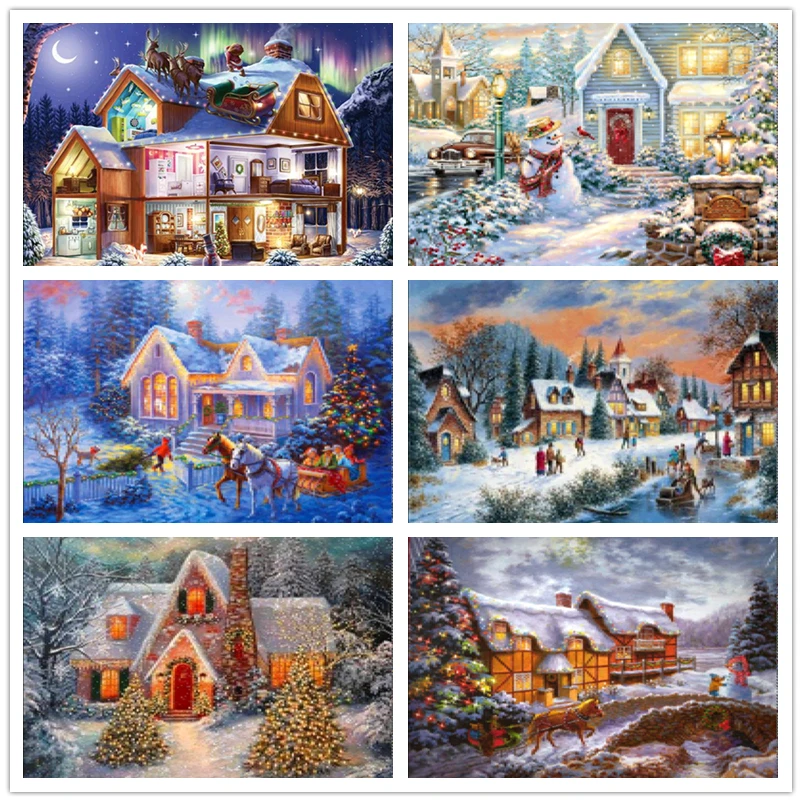 

5D DIY Diamond Painting Beautiful Snow Landscape Winter Landscape Diamond Embroidered Full Diamond Rhinestone Mosaic Picture