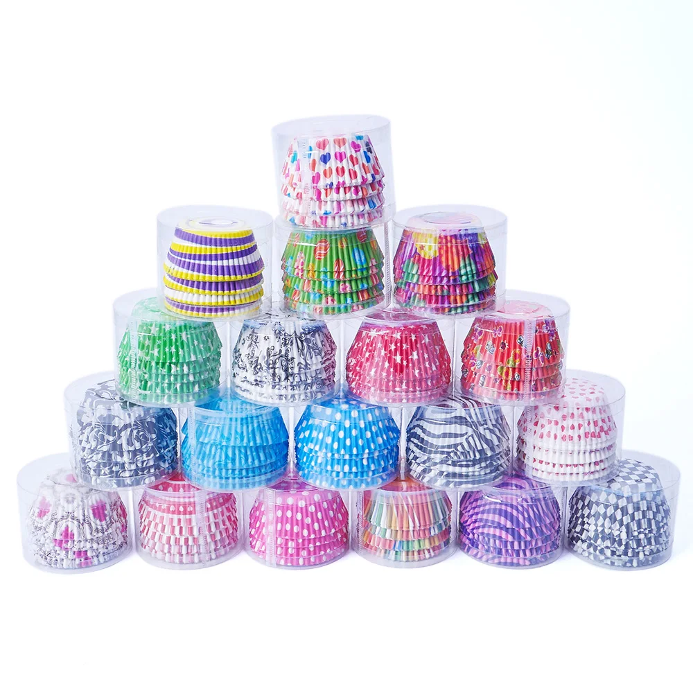 

100pcs/lot Multi-color paper Cake Liner Case Muffin Cupcake Mold Round Shape Baking Mould Dia 7cm