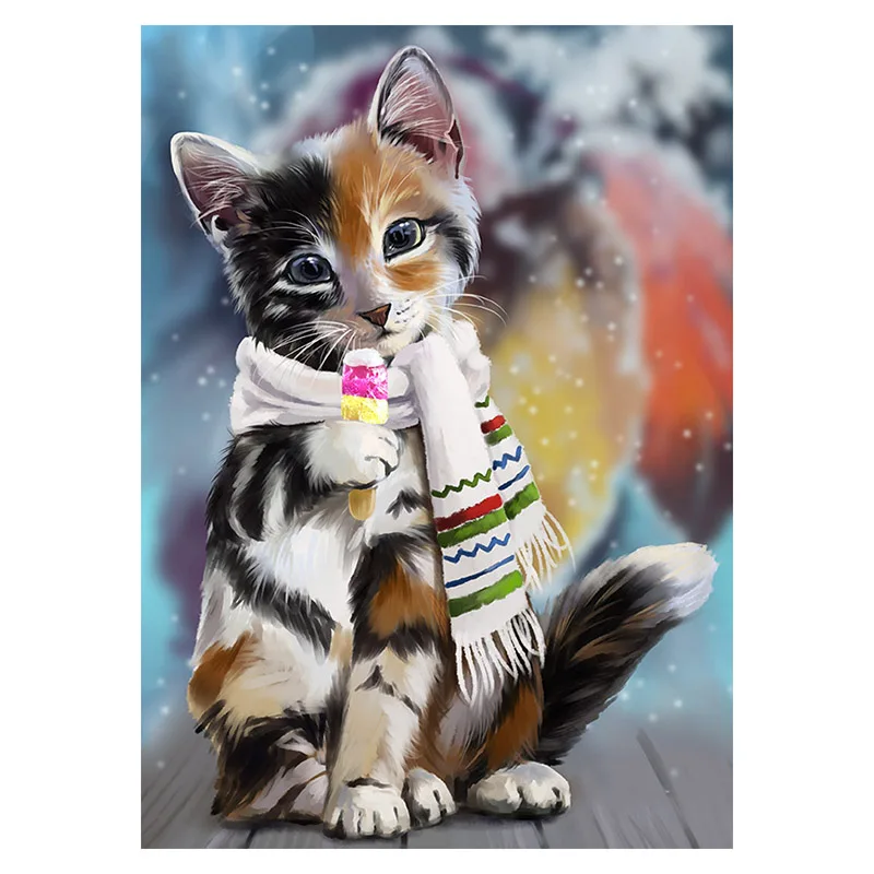 Diy Full drill 5D DIY Diamond Painting"Cute cat"Embroidery Diamond