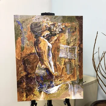 

A woman plays the violin Frameless pictures painting by numbers hand painted canvas cartoon drawing diy oil painting by numbers