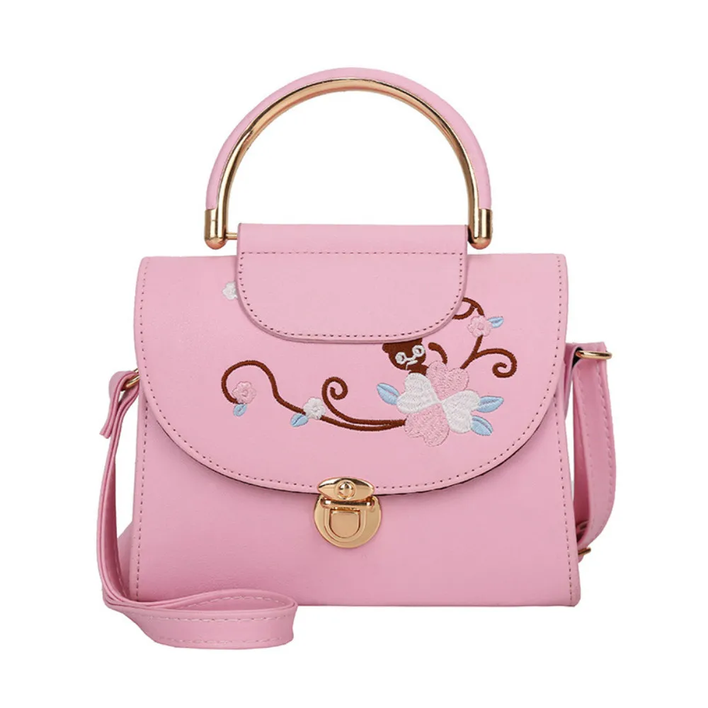 

New Fashion Women Bag Flower Embroidery Handbag for Female PU Leather Crossbody Bags Ladies Satchel Shoulder Bag Purse Hand Bag