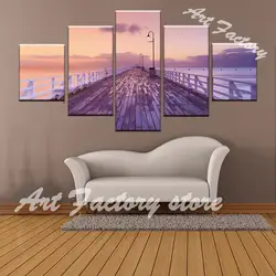 Холст 5 шт. картина маслом украшение дома для гостиной Модульная картина морской пейзаж закат солнце искусство постер с пейзажом JS-112