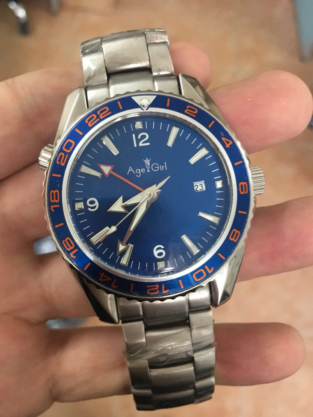 

Luxury Brand New Men Automatic Mechanical Watches GMT 007 Luminous Ceramic Bezel Crystal Sapphire AAA+ Quality Gent Blue Limited