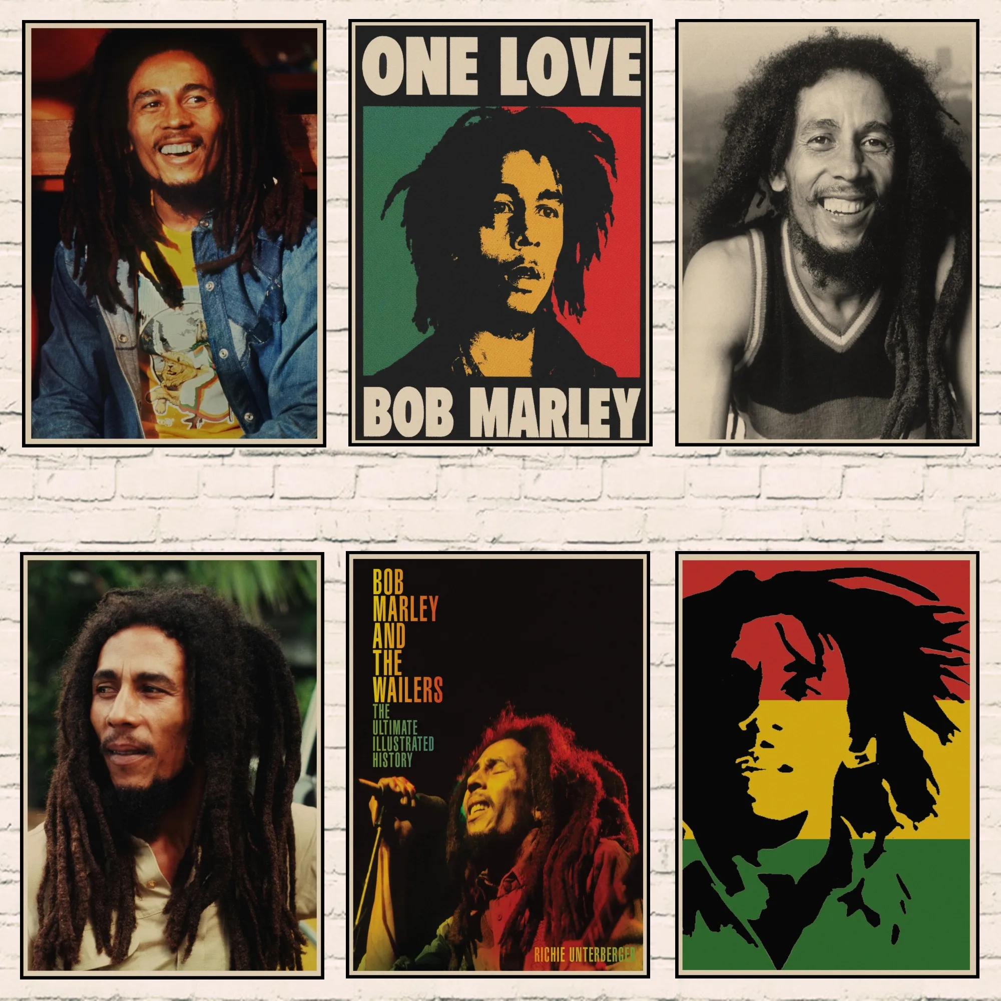 Bob Marley retro nostalgic old Reggae Rock poster Kraft music painting Vintage Poster 1002 | Дом и сад