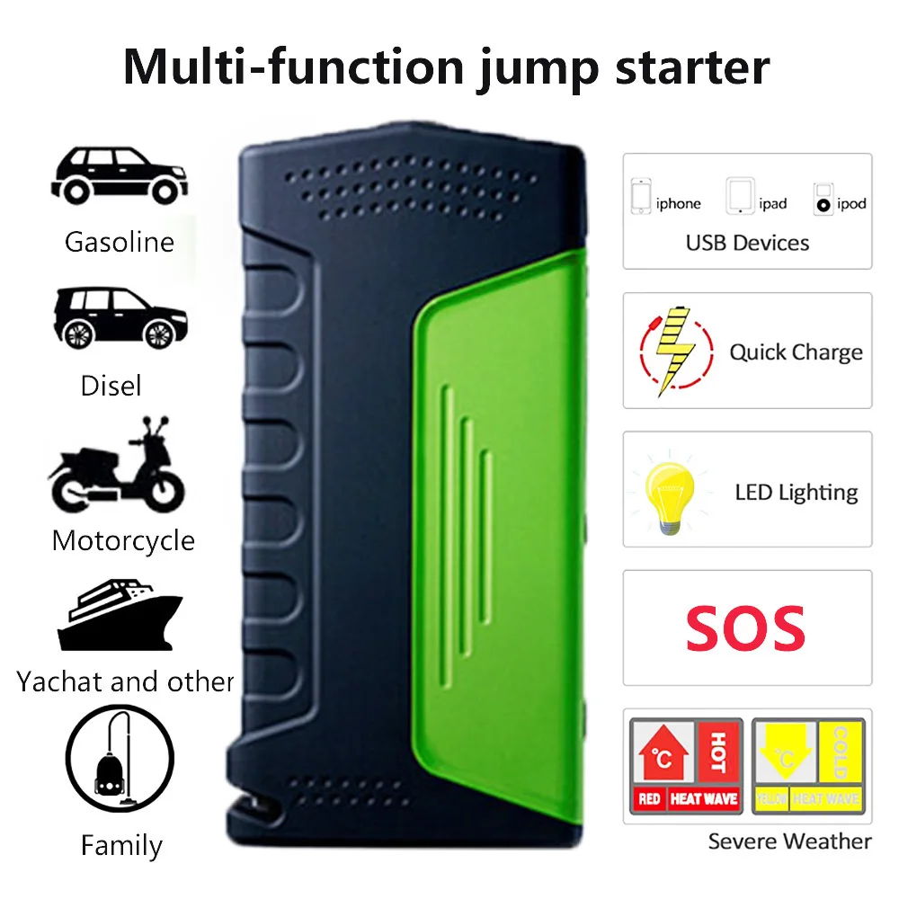 Mini Emergency Starting Device Car Jump Starter 12V Portable Power Bank Car Charger for Car Battery Booster Auto Starting Device Mini Emergency Starting Device Car Jump Starter 12V Portable Power Bank Car Charger for Car Battery Booster Auto Starting Device