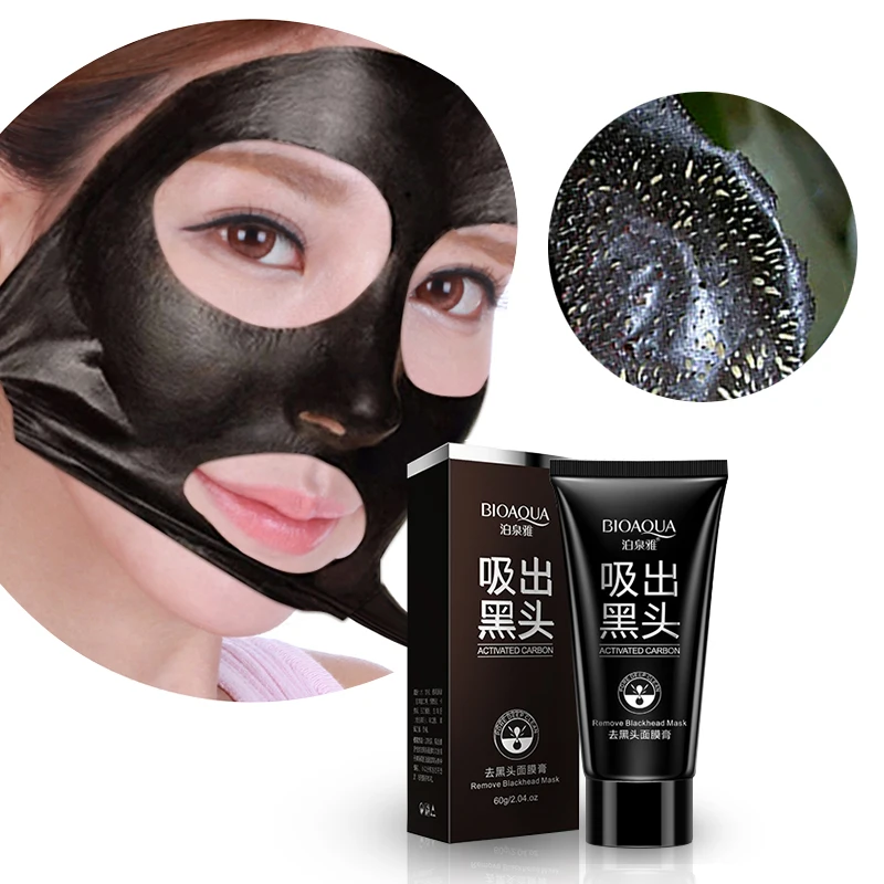 suction black mask deep cleansing nose blackhead remover facial mask black head acne black mud face mask beauty skincare bioaqua