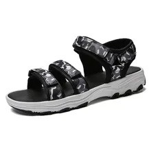 Мужские пляжные сандалии летние пляжные Нескользящие камуфляжные уличные туфли большие размеры мягкие S-226