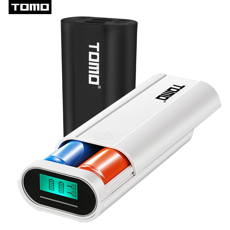 Tanie TOMO M2 2x18650 Li ion bateria uniwersalna DIY inteligentny przenośny akumulator USB ładowarka z ekranem LCD Power Bank podwójne wyjście