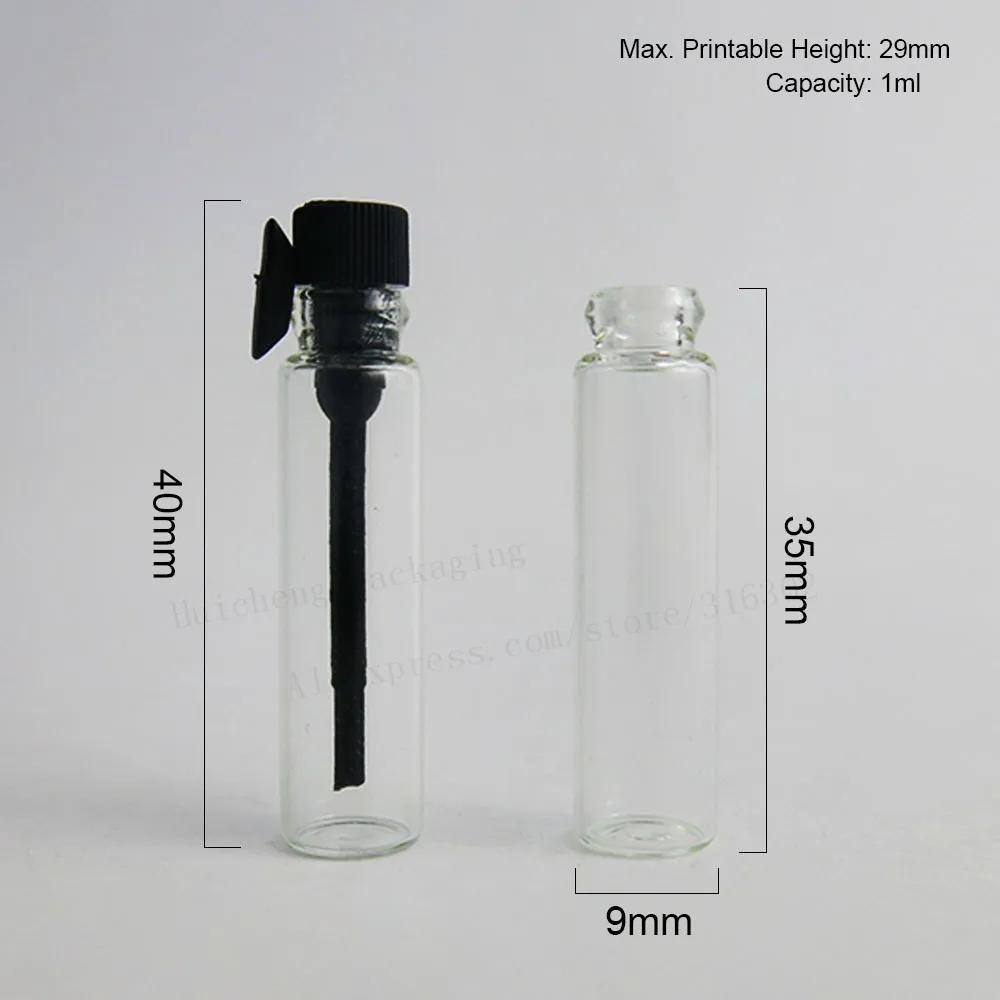 100 x Leere 1ml Mini glas parfüm flasche 1cc Kleine parfum probe