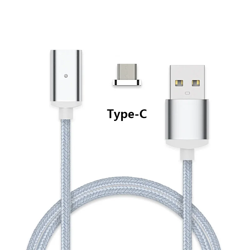 E04 магнитное зарядное устройство USB кабель для передачи данных для IPhone Micro usb type C мобильный телефон Быстрая зарядка магнит Зарядное устройство USB кабель 3 штекера - Тип штекера: For Type C