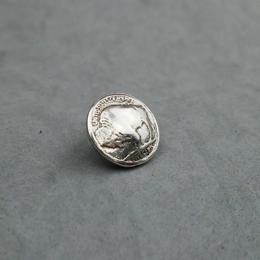 

DIY Leathercraft Hardware 7/8'' (22mm) Antique Sivler Buffalo Five Cents Coin Concho 605106S-22
