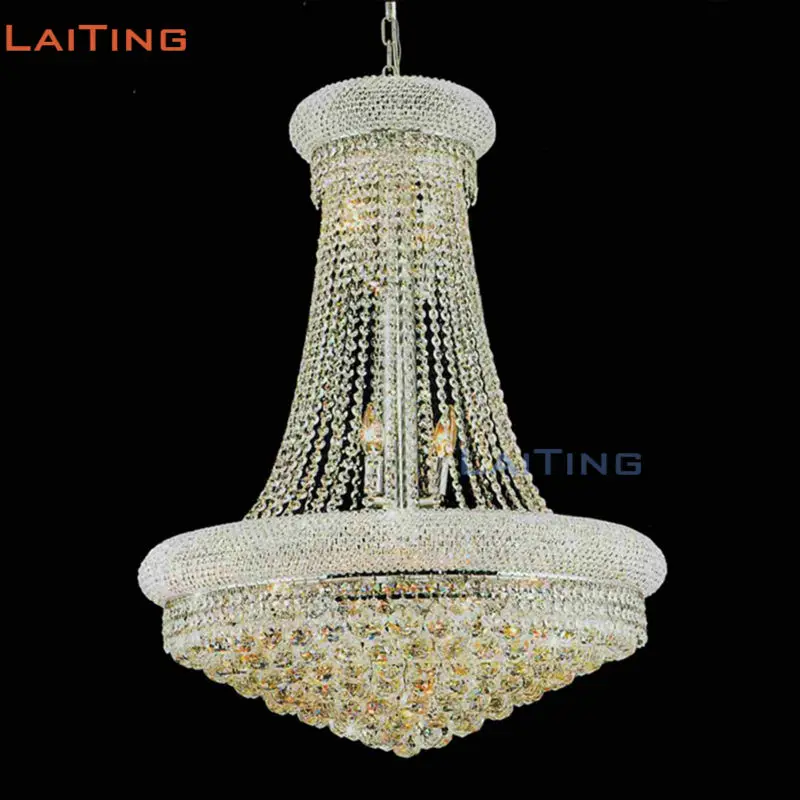 

Large Lobby Vintage Crystal Chandelier Empire Light Fixture with LED E14 Lampholder for Halloween +Free shipping