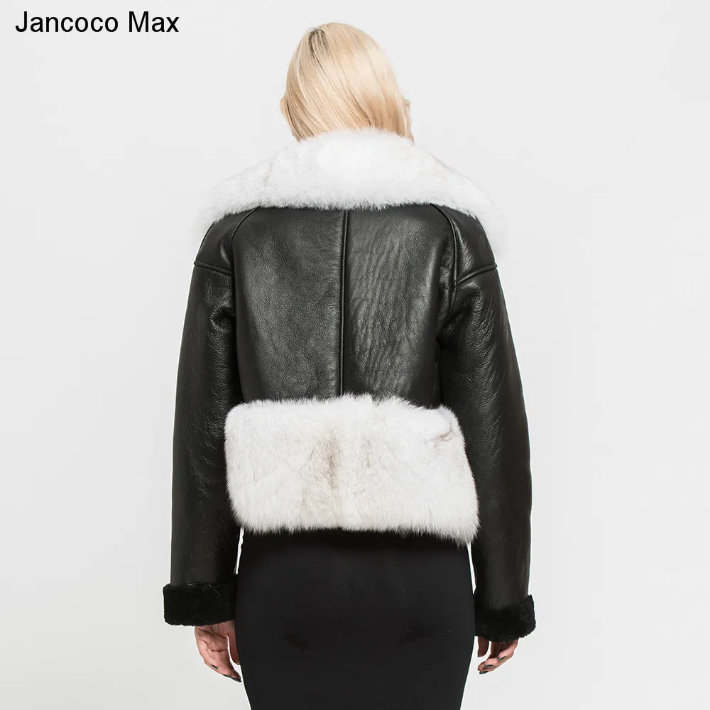 Jancoco Max 2019 Новое поступление Женская куртка из натуральной овечьей кожи с