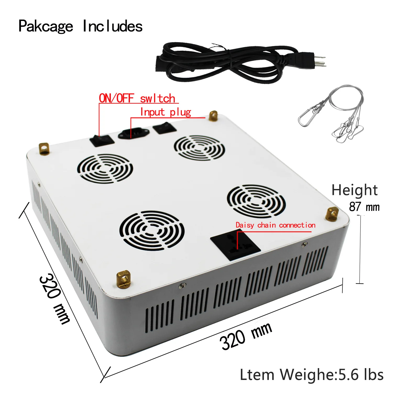 800w Cob Led Grow Light Full Spectrum for Hydroponics Greenhouse Indoor Plant Veg and Flower System Grow Lamp Kit with UV & IR