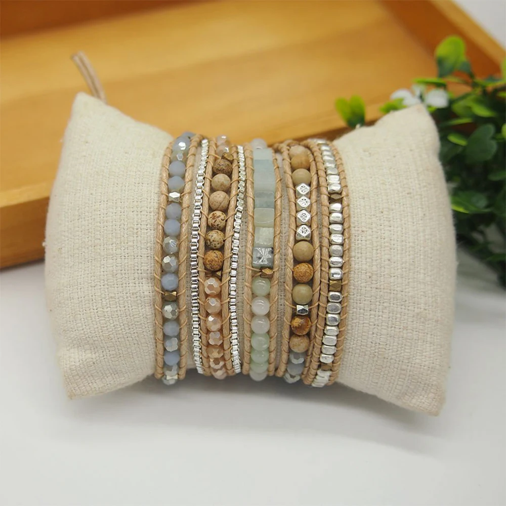 Браслет Amazonite Mix 5 браслет унисекс с бусинами из нержавеющей стали 316 в стиле бохо