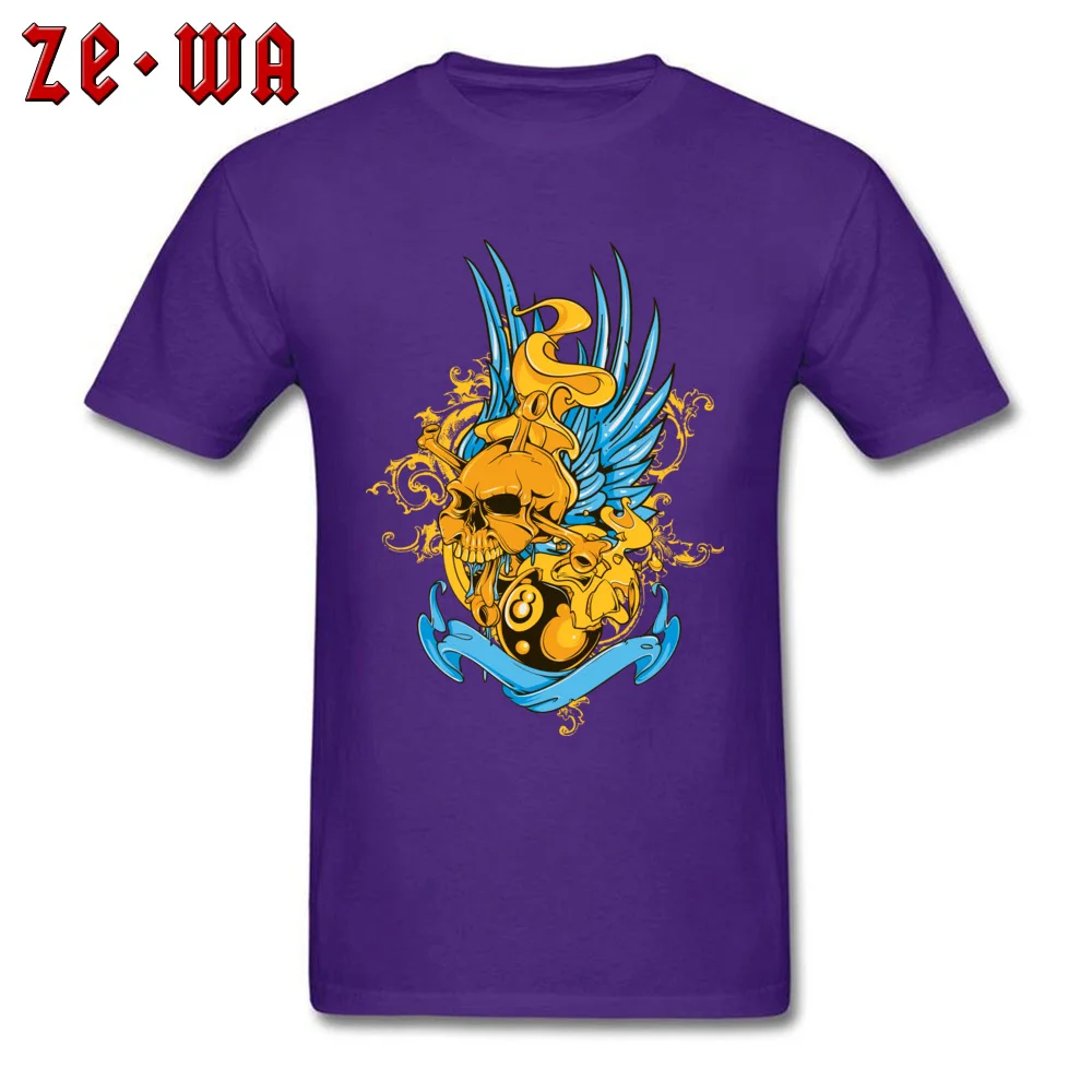 Tees blue wings skull printyy7 Lovers Day Coupons Summer Short Sleeve 100% Cotton O-Neck Men Top T-shirts Summer Tops Tees blue wings skull printyy7 purple