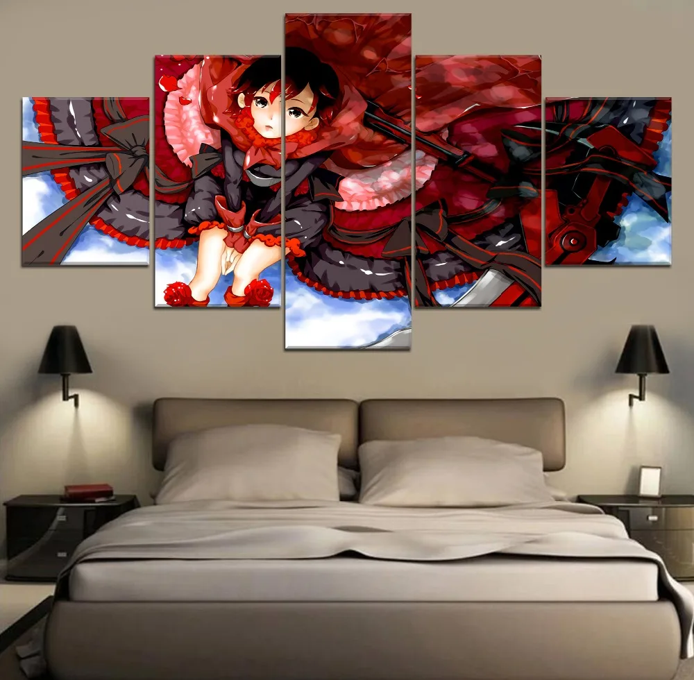 

Modern Decorative Painting Canvas Wall Art 5 Piece RWBY Anime Canvas Wall Art Painting HD Print Canvas For Living Room Artwork