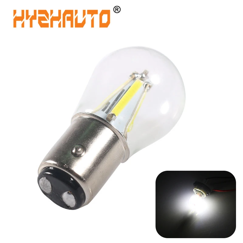 

HYZHAUTO 1157 Bay15d P21/5W LED Bulbs Car Brake Lights Filament LED Auto Light Reverse Parking Lamp Red White DC12V 1PCS