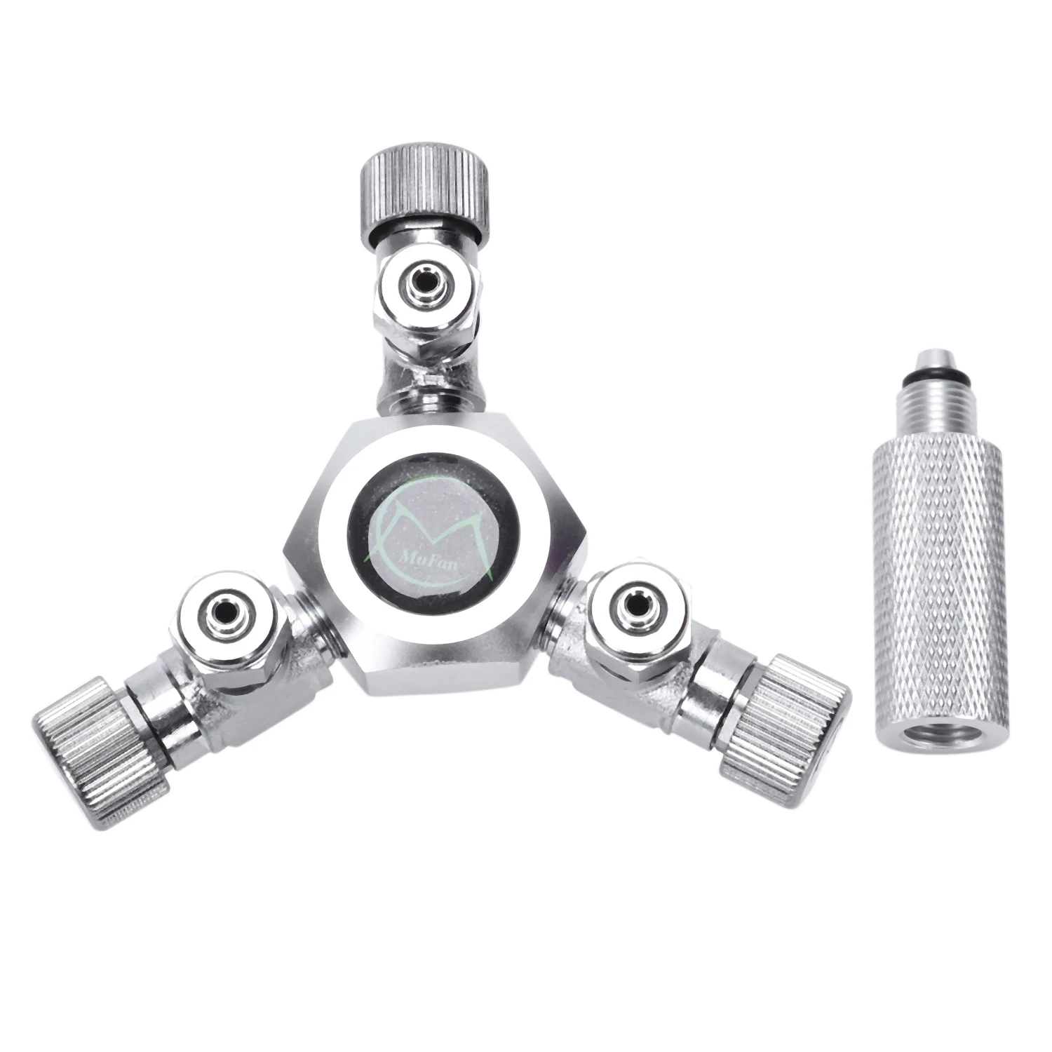 Silver Аквариум для рыбок 3 Way воздушный насос Co2 Регулятор электромагнитный цилиндр разветвитель для крана разъем двуокиси углерода Multipass шунт - Цвет: Silver