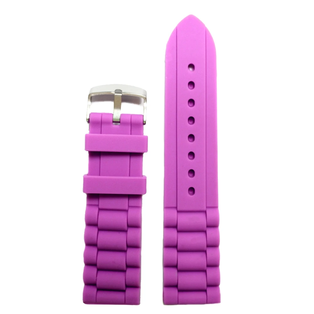24mm Purple Color Silicone Jelly Band Straps Ladies Men WB1002I24JB