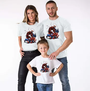 

Carnage Venom and Spider-Man T-shirt Family Matching Clothes Mommy and Me Clothes Spider-Man Short Sleeve T shirt Boys Clothes