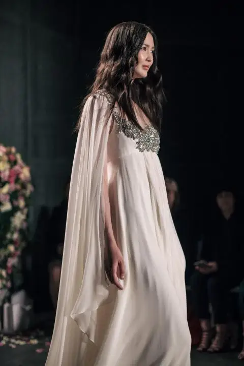 2017 jenny packham runway vestidos de novia sheer scoop rebordear
