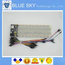 3.3 В/5 В MB102 Макет модуль питания + MB-102 830 точек Solderless Прототип Хлеб доска комплект 65 гибкие соединительные провода