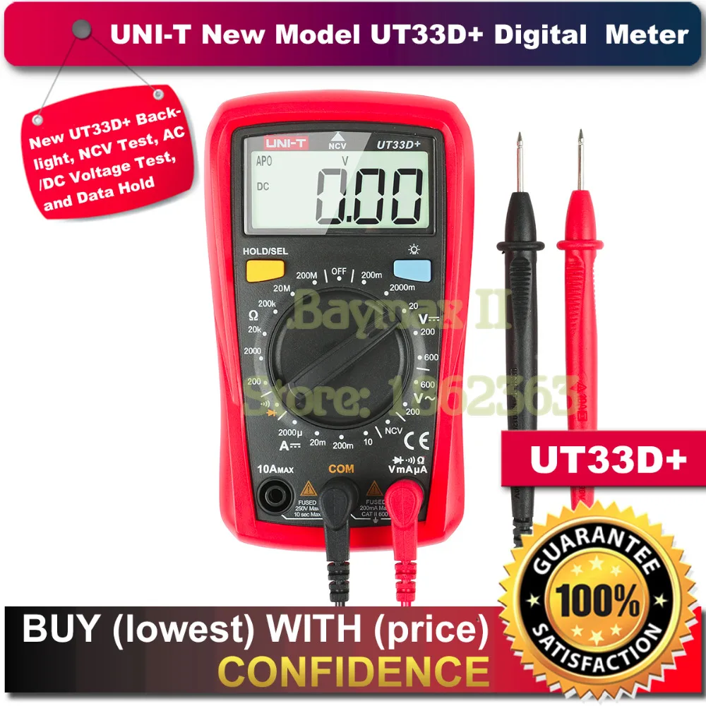 Buy UNI T UT33D+ Hand Held Digital Multimeter AC/DC