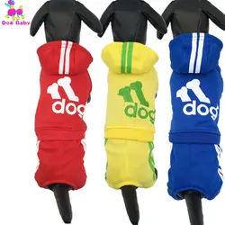 DOGBABY теплые толстовки для собак щенок зимнее пальто для собаки 100% хлопок Письмо печати домашних животных Спортивная 8 цветов четыре ноги