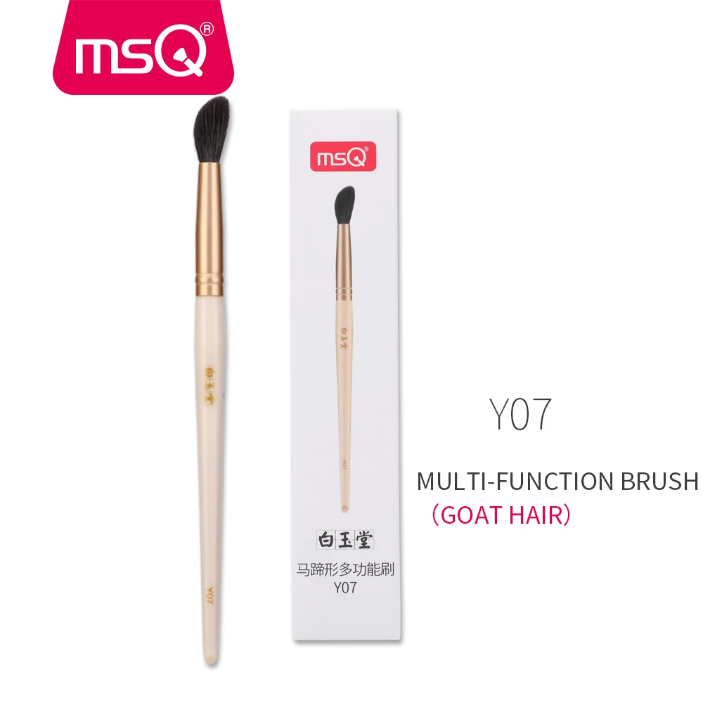 MSQ Makeup Brushes Set Eye Shadow Eyelashes Eyebrow Concealer Nose Eyes Make Up Brushes Kit Cosmetic Horse/Goat Hair With Case - Handle Color: Y07H 1PCS Goat Hair