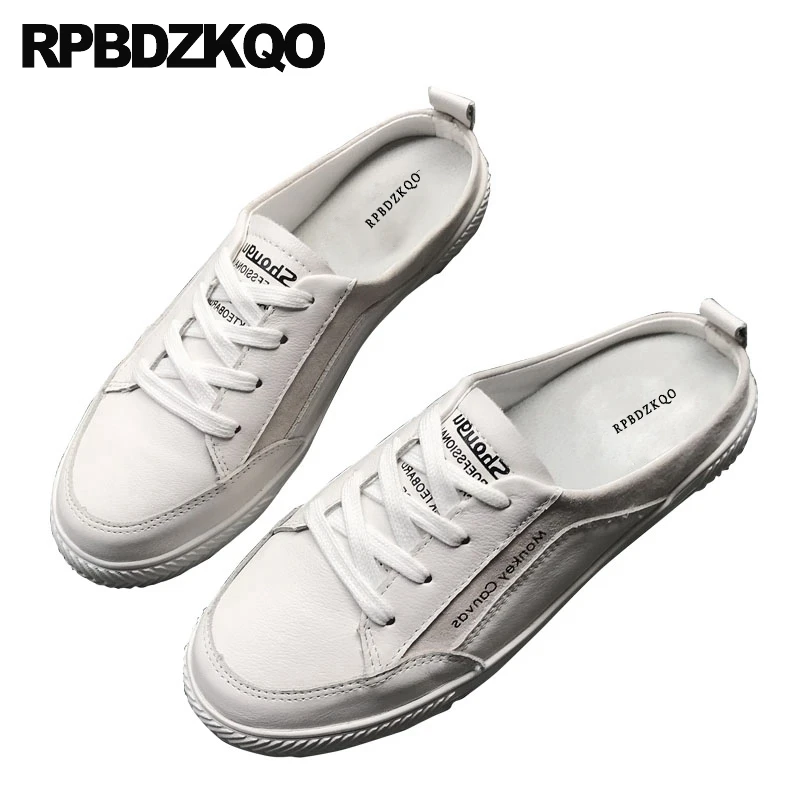 

ladies slip on casual slippers round toe slides designer shoes china korean chinese mules spring autumn white women sneakers