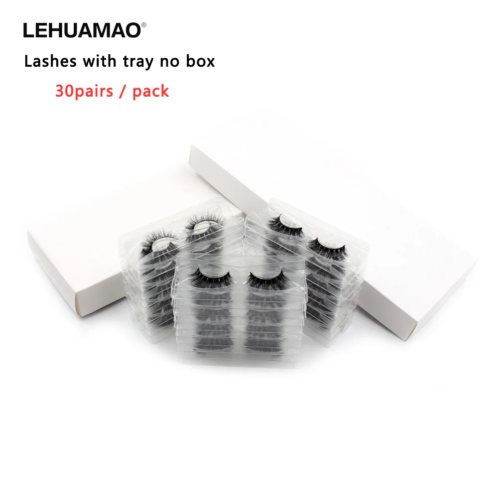 

30 Pairs/Pack Eyelashes 3D Mink Lashes With Tray No Box Hand Made Full Strip Lashes Mink False Eyelashes Makeup eyelashes Fluffy