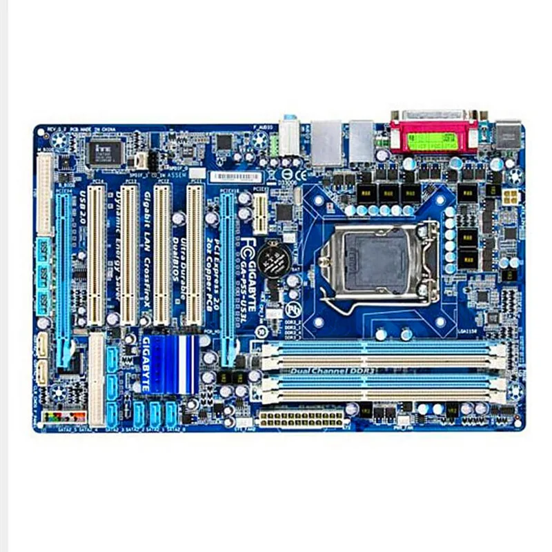 Для Gigabyte GA-P55-US3L оригинальная б/у рабочего стола материнской платы P55-US3L H55 разъем