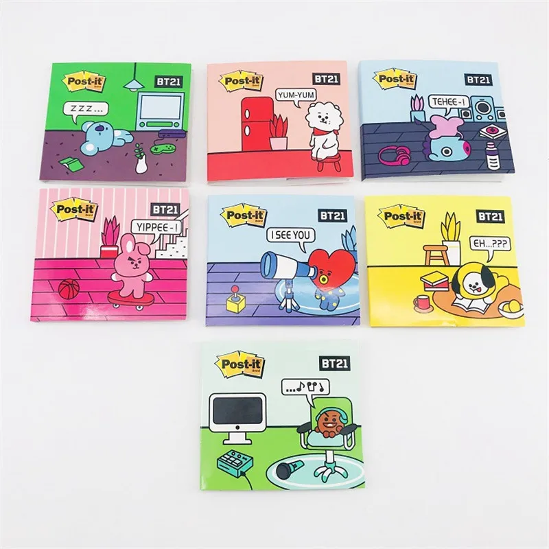 

YOUPOP KPOP Bangtan Boys Album Stickers Sticky Note Paper Memo Bookmarks Kawaii Cartoon Stationery DIY Stickers LU6345