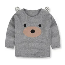 Spring autumn boy sweater printing and bear ear baby bear design cartoon children s sweaters warm