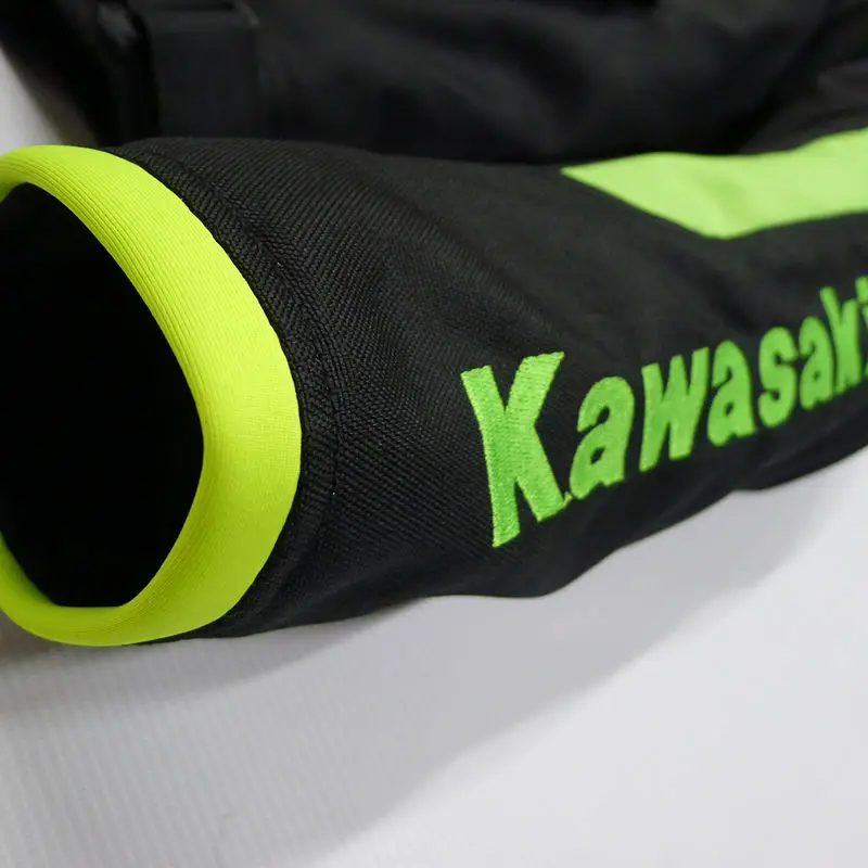 Street Motorcycle Racing Team for KAWASAKI Jacket Riding with Protectors Black Green Clothing