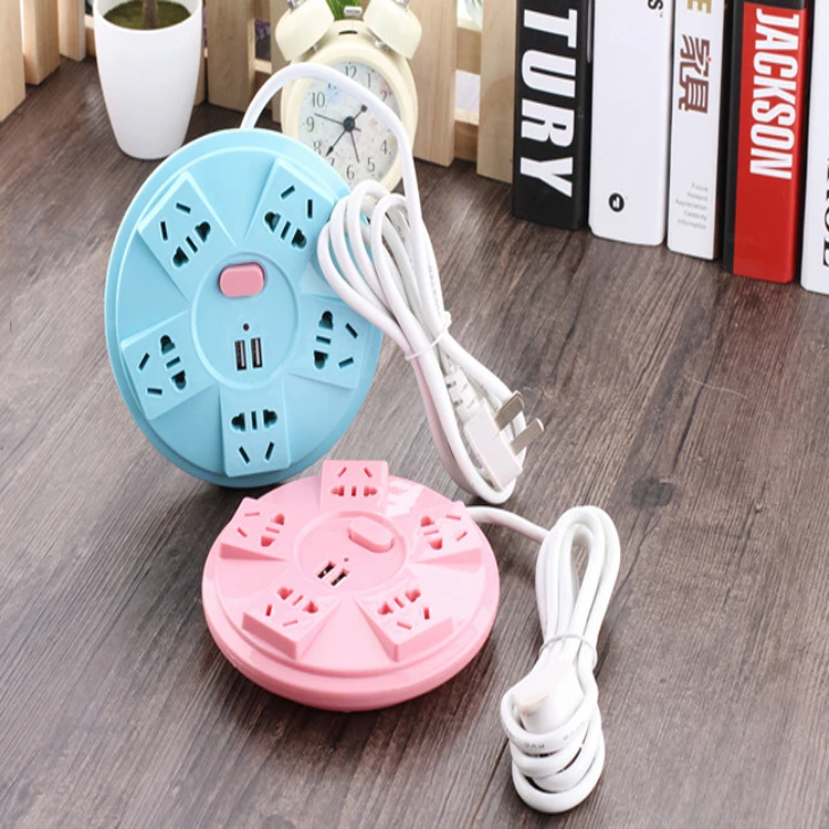 

Creative UFO socket Extended Power Cube Socket 5 Outlets+ 2USB Ports Adapter with 1.5 m Cable Extension Adapter Multi Switched S