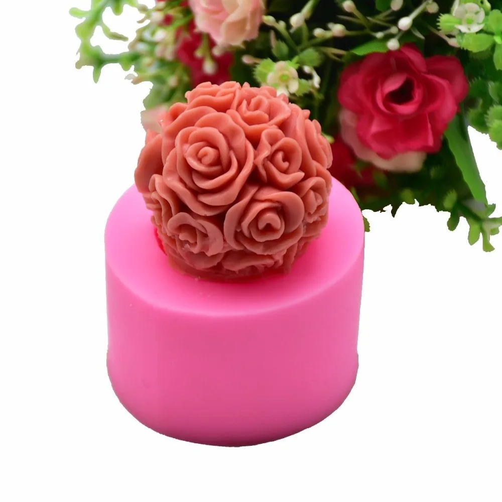

Flower Rose Ball Lace Silicone Fondant Soap 3D Cake Mold Cupcake Jelly Candy Chocolate Decoration Baking Tool Moulds