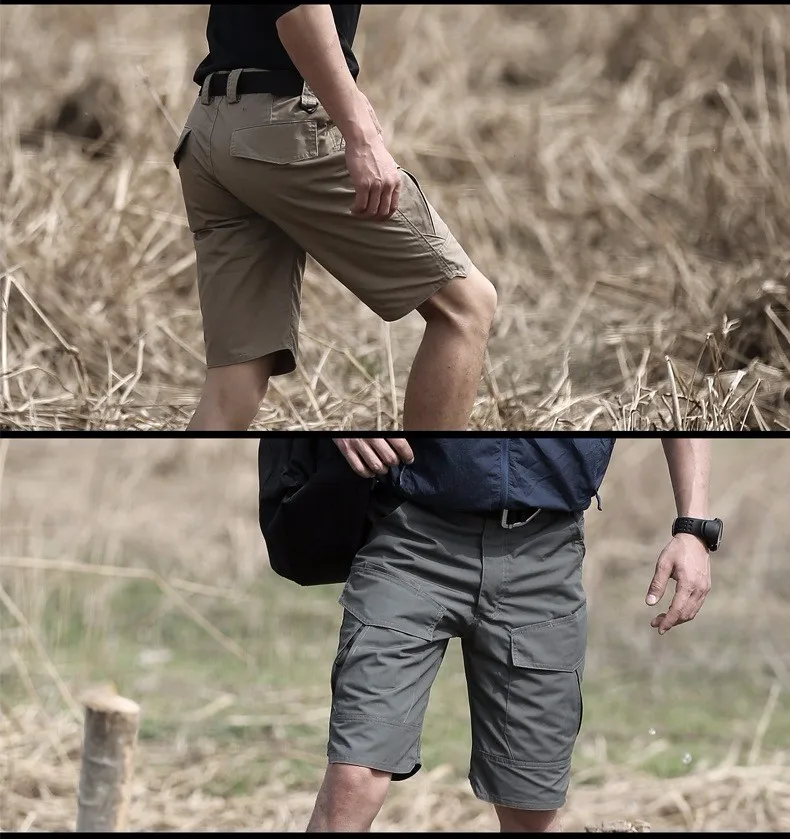 2019 летние Водонепроницаемый прочные штаны карго мужские шорты-бермуды Камуфляж Армейская военная форма короткие мужские повседневные