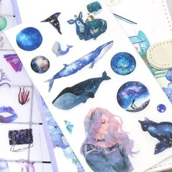 

6pcs/set Diary Stickers Cute Stationary DIY Account Art Supplies Personalized Stickers Cute Sticker Flakes Novel Pattern Sticker