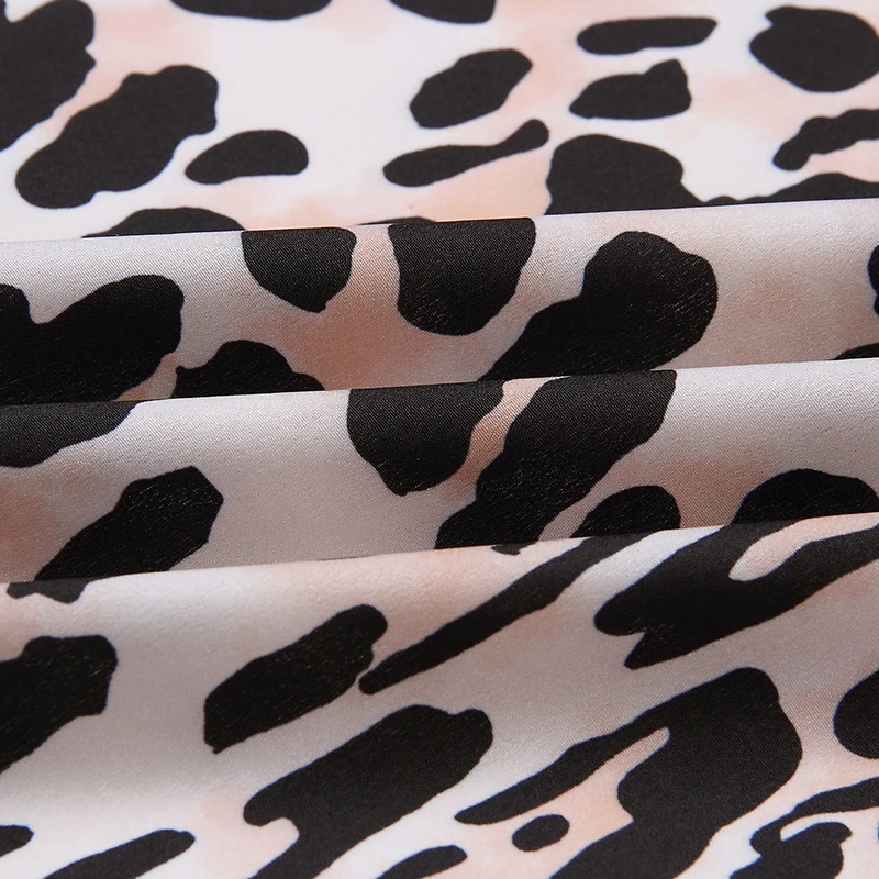 Women's Sexy Leopard Printing Dress 2019 Autumn Long Sleeve O-Neck Irregular Dresses Lantern Sleeve Female Casual Dress Vestidos