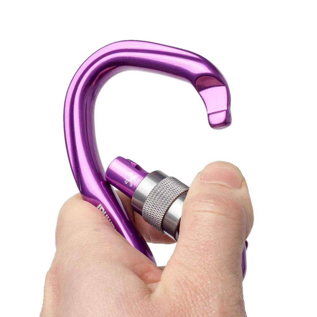 23KN Climbing Carabiner Mountaineering D Type Metal Clip Auto Locking D Carabiner Clip Heavy Duty Rock Climbing Carabiner