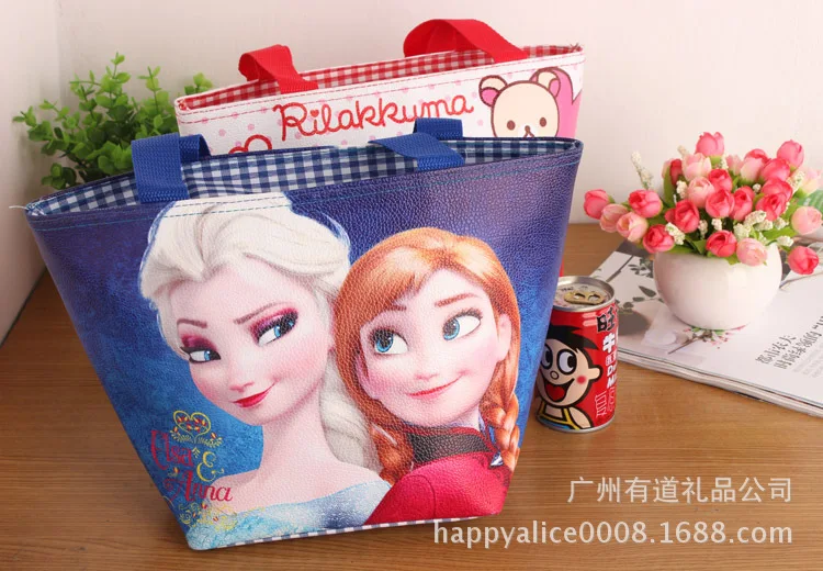 Disney cartoon Frozen children bag student Elsa waterproof package girl boy kid portable bag Storage lunch box handbag princess