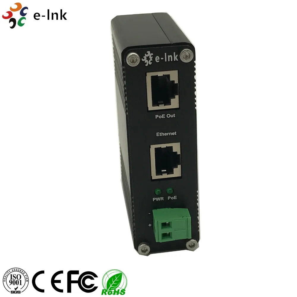 

E-link New Products 12~48VDC Power Input Industrial Gigabit PoE+ Injector
