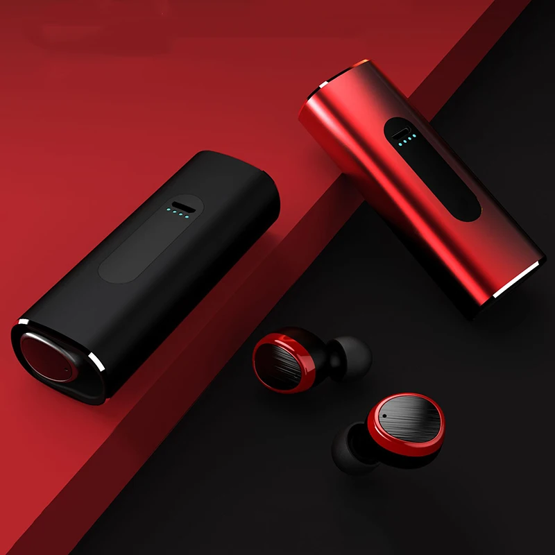 

Twins Mini Wireless Bluetooth Headphone Invisible Waterproof Sport Earbuds Stereo Sound Headsets with Charging Box
